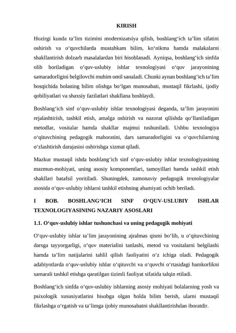 Boshlang‘ich Sinf O‘quv-Uslubiy Ishlar Texnologiyasi 2