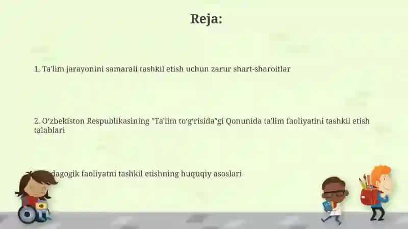 "Ta’lim to'g'risida"gi qonunida pedagogik faoliyatn tashkil etishga qo'yilgan talablar 2