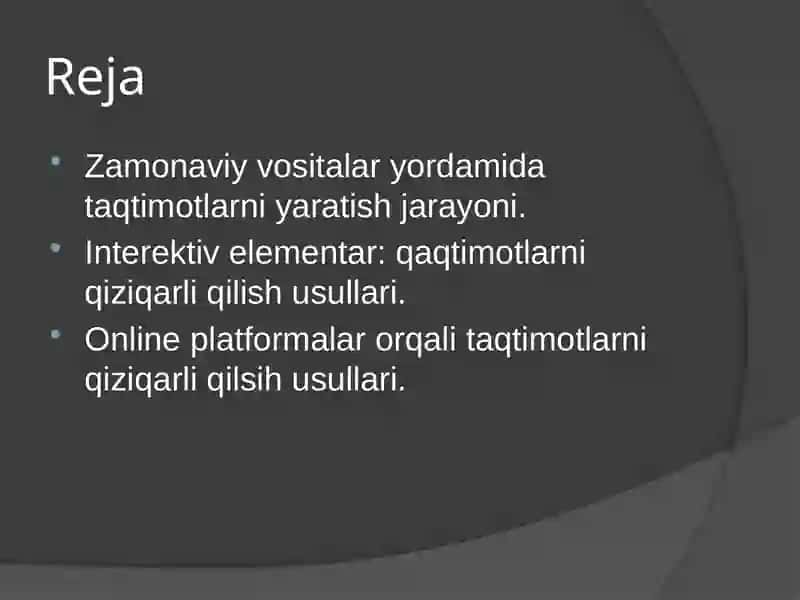 Taqtimotlarni ishlab chiqishning zamonaviy instrumental vositalari 2