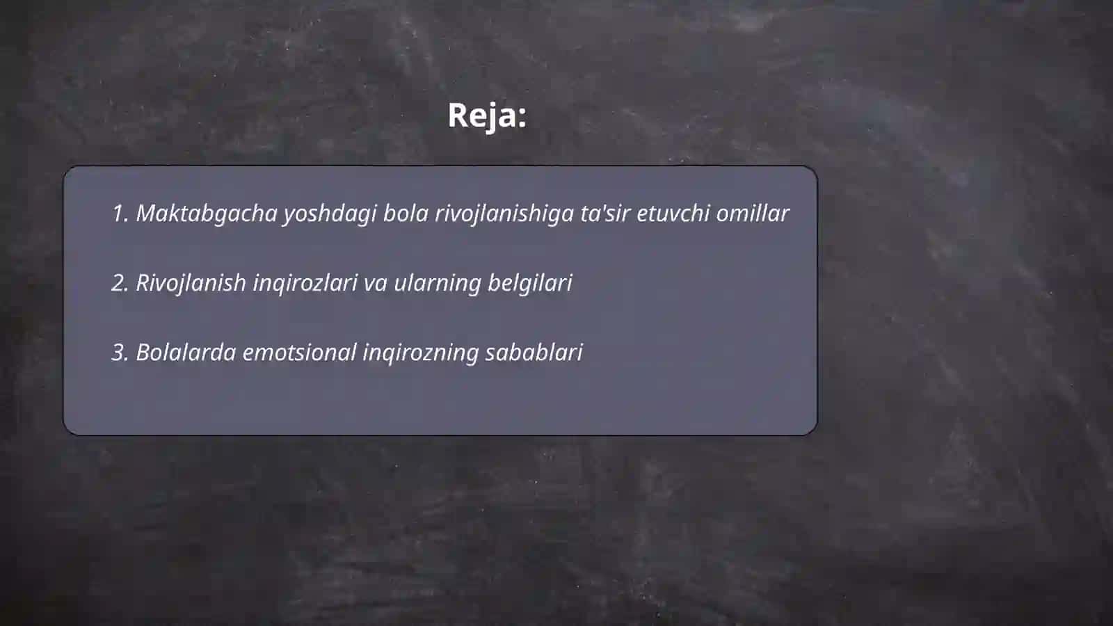 Maktabgacha tarbiya yoshdagi inqiroz 2