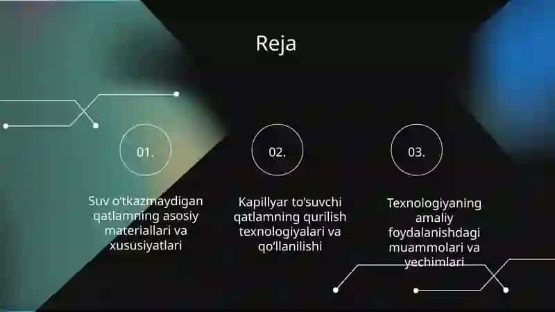 Suv o‘tkazmaydigan va kapillyar to‘suvchi qatlamni qurishning texnologiyasi 2