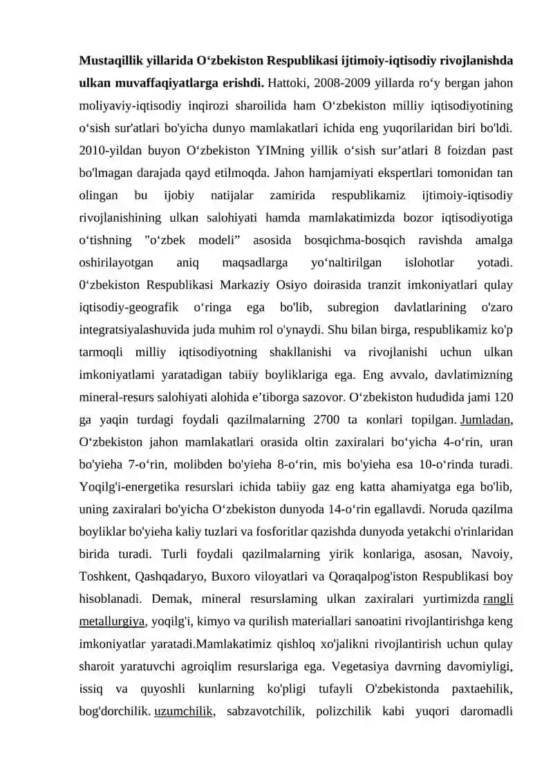 Iqtisodiy va ijtimoiy sohadagi ustuvor xalqaro reytinglar va ularga Oʻzbekistonning integrallashuvi 2