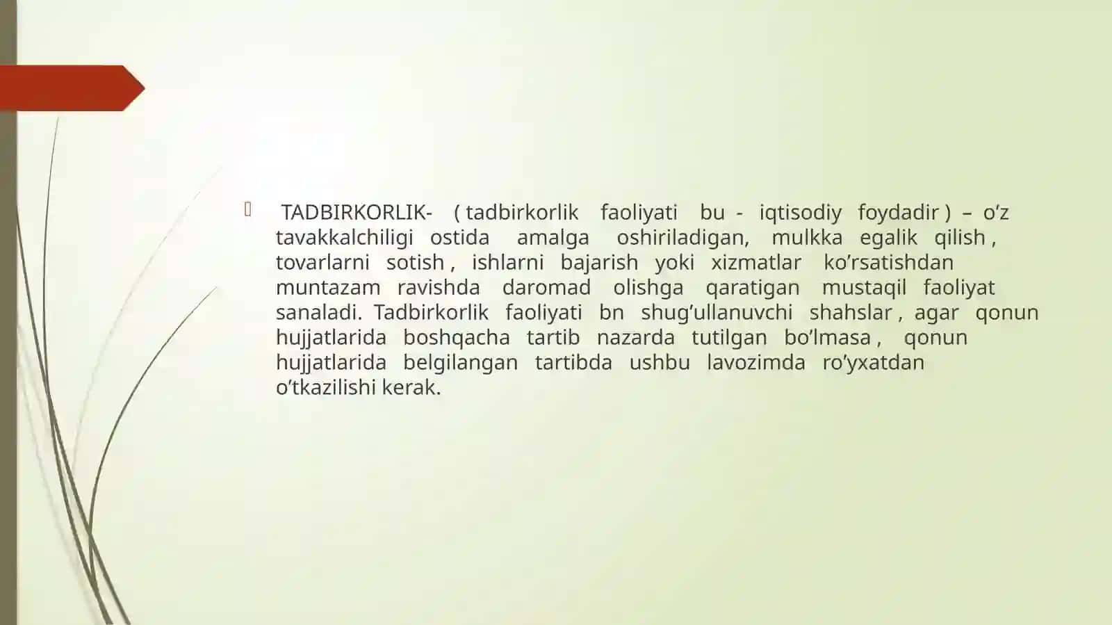 TADBIRKORLIK FAOLIYATI SUBYEKTLARI 2