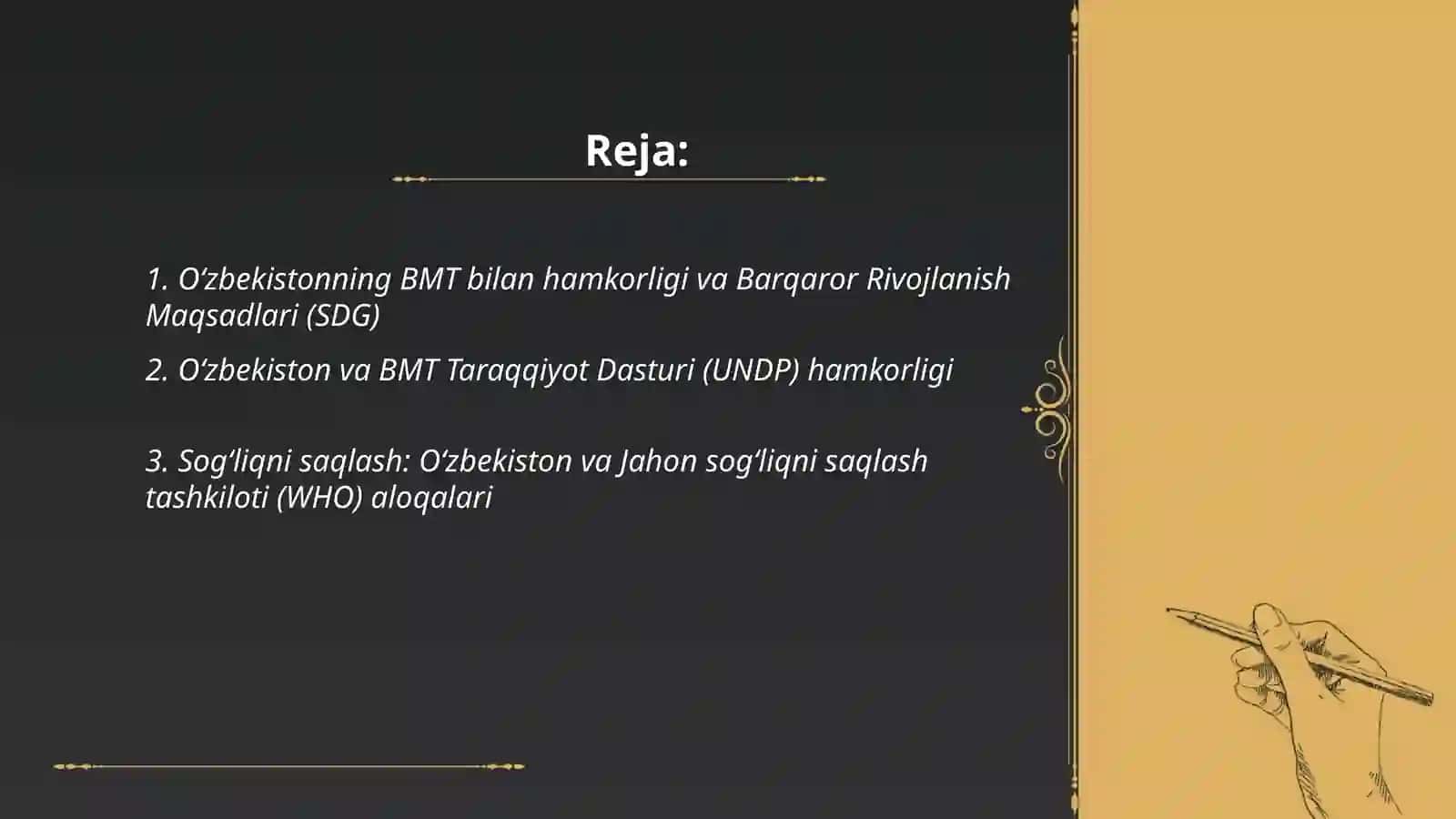 Oʻzbekistonning xalqaro tashkilotlar bilan hamkorlik aloqalari 2