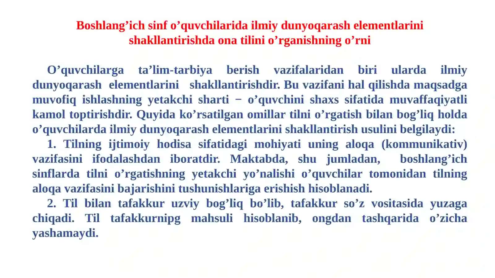Оna tilini o’rgatishning lingvistik asoslari 2
