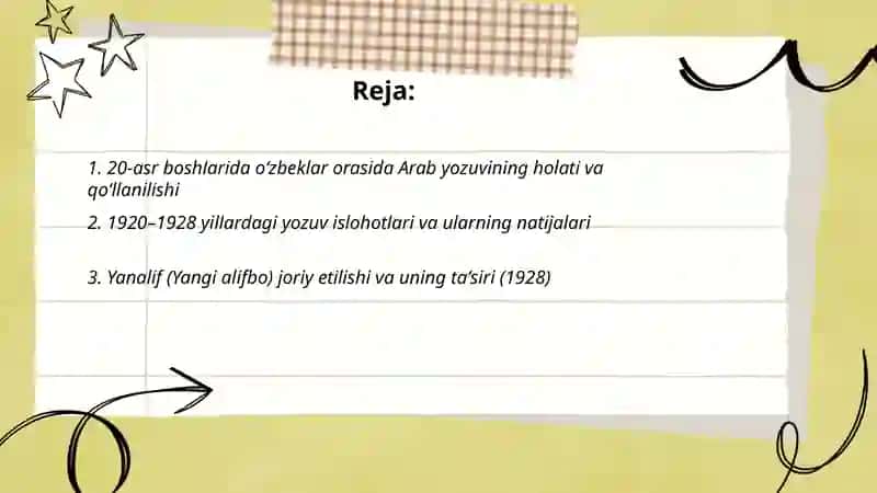 20-asrda oʻzbek xalqi foydalanilgan yozular tarixi 2