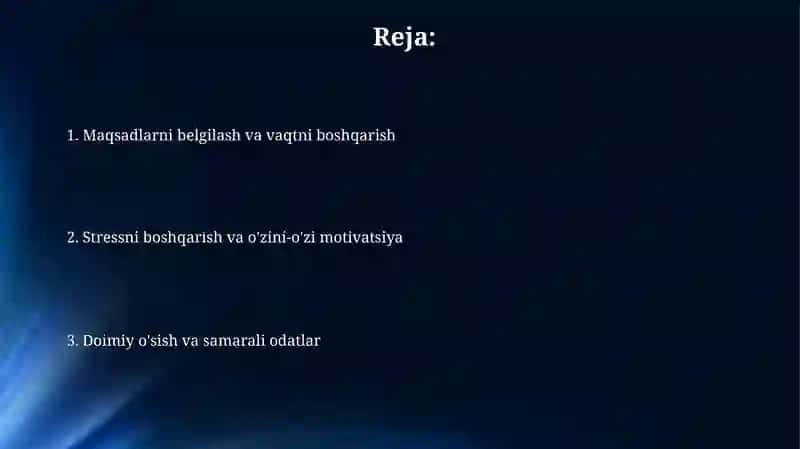 O’z o’zini boshqarish konikmasini rivojlantirish yo’llari 2