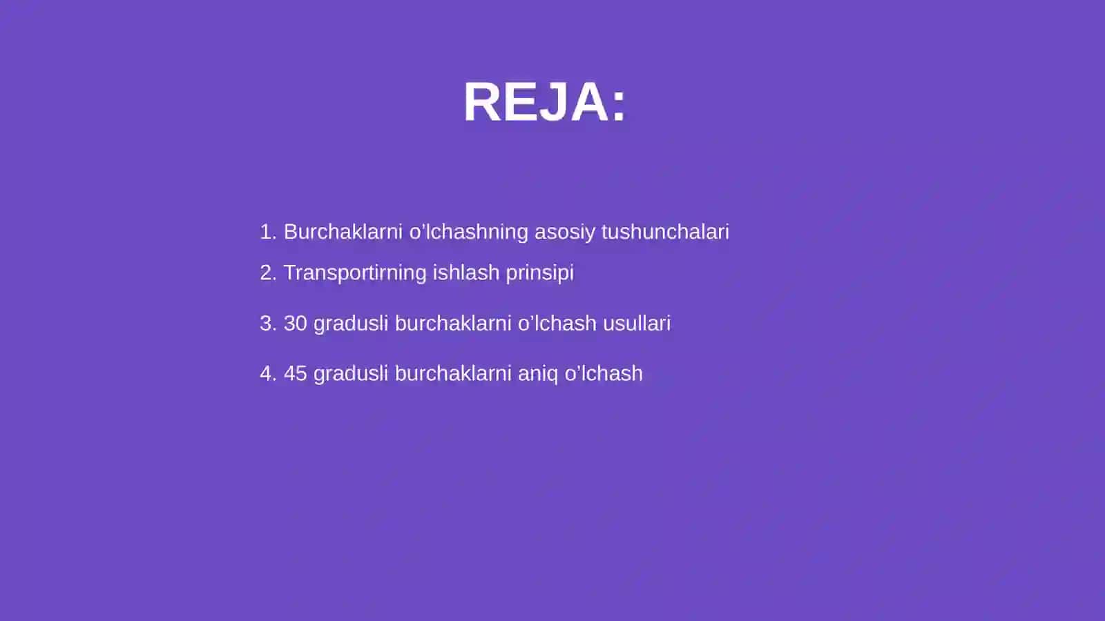 Burchaklarni O'lchash Usullari 2