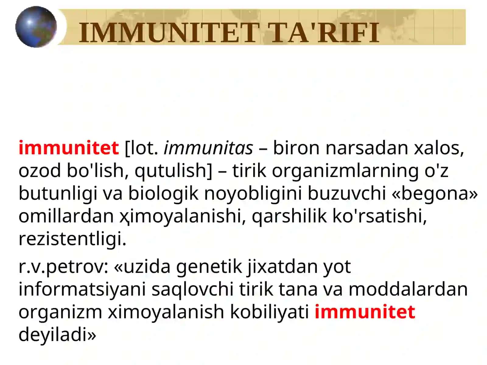 IMMUNITET PATOFZIOLOGIYASI 2
