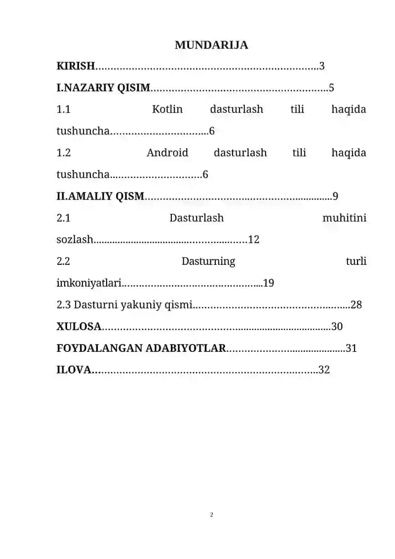 Ingliz tilini o'rganish uchun mobil platforma kurs ishi 2