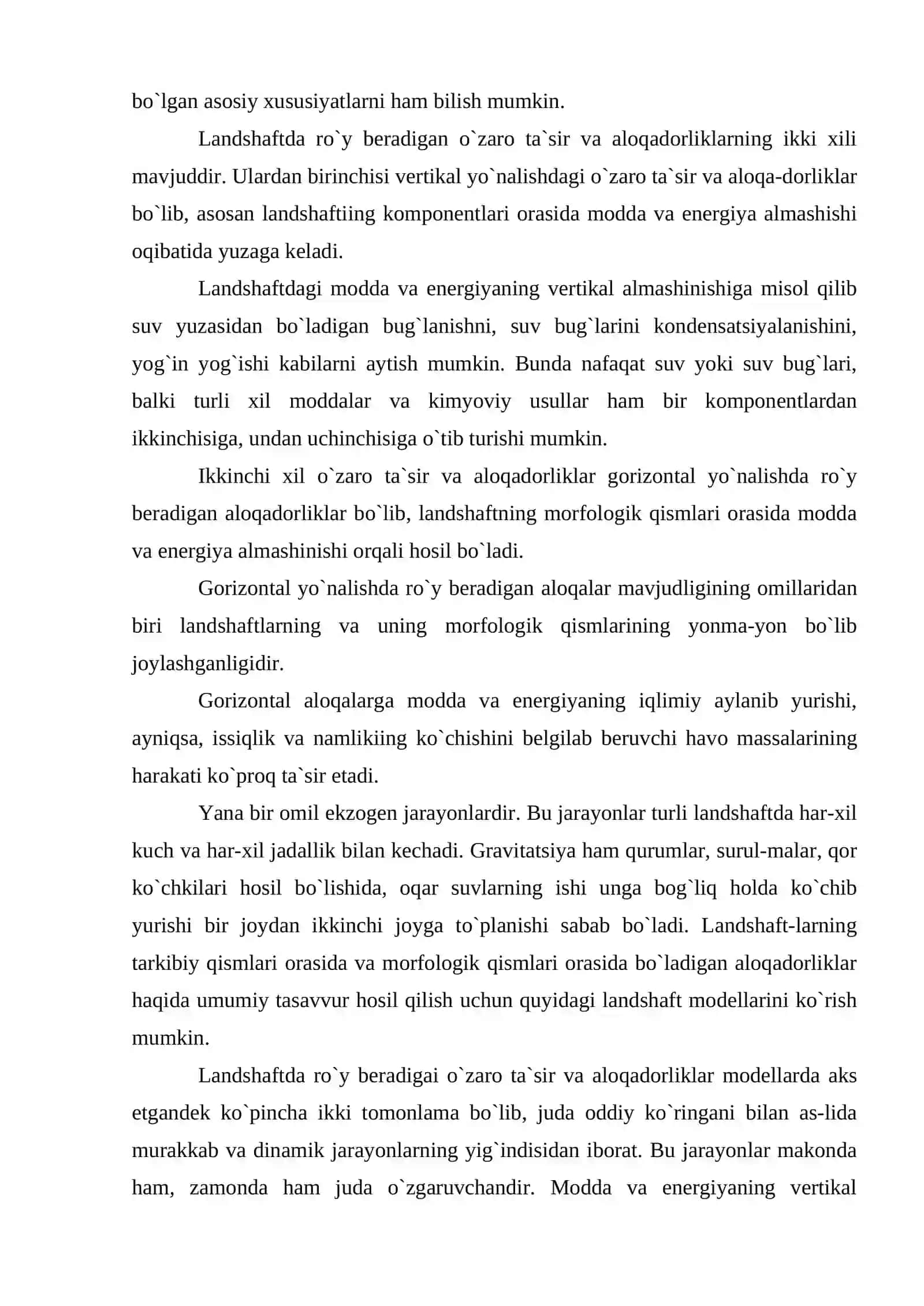 Landshaftlarning morfologik tuzilishi va ichki aloqadorliklari 2