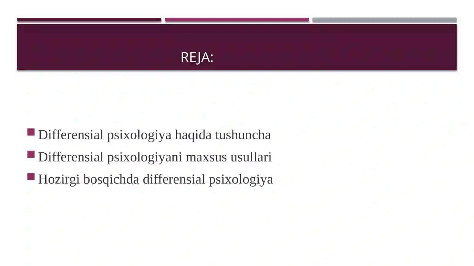 Differensial psixologiya usullari tasnifi 2