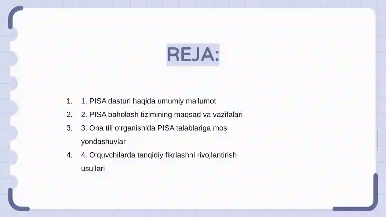 O‘quvchilarni xalqaro baholash dasturlari (PISA)ga tayyorlash metodikasi 2