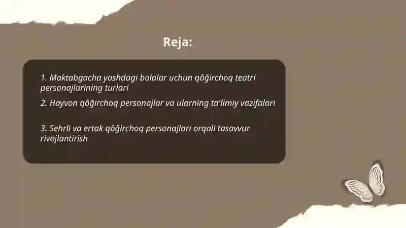 Maktabgacha yoshdagi bolalarni qôğirchoq teatri personajlari 2
