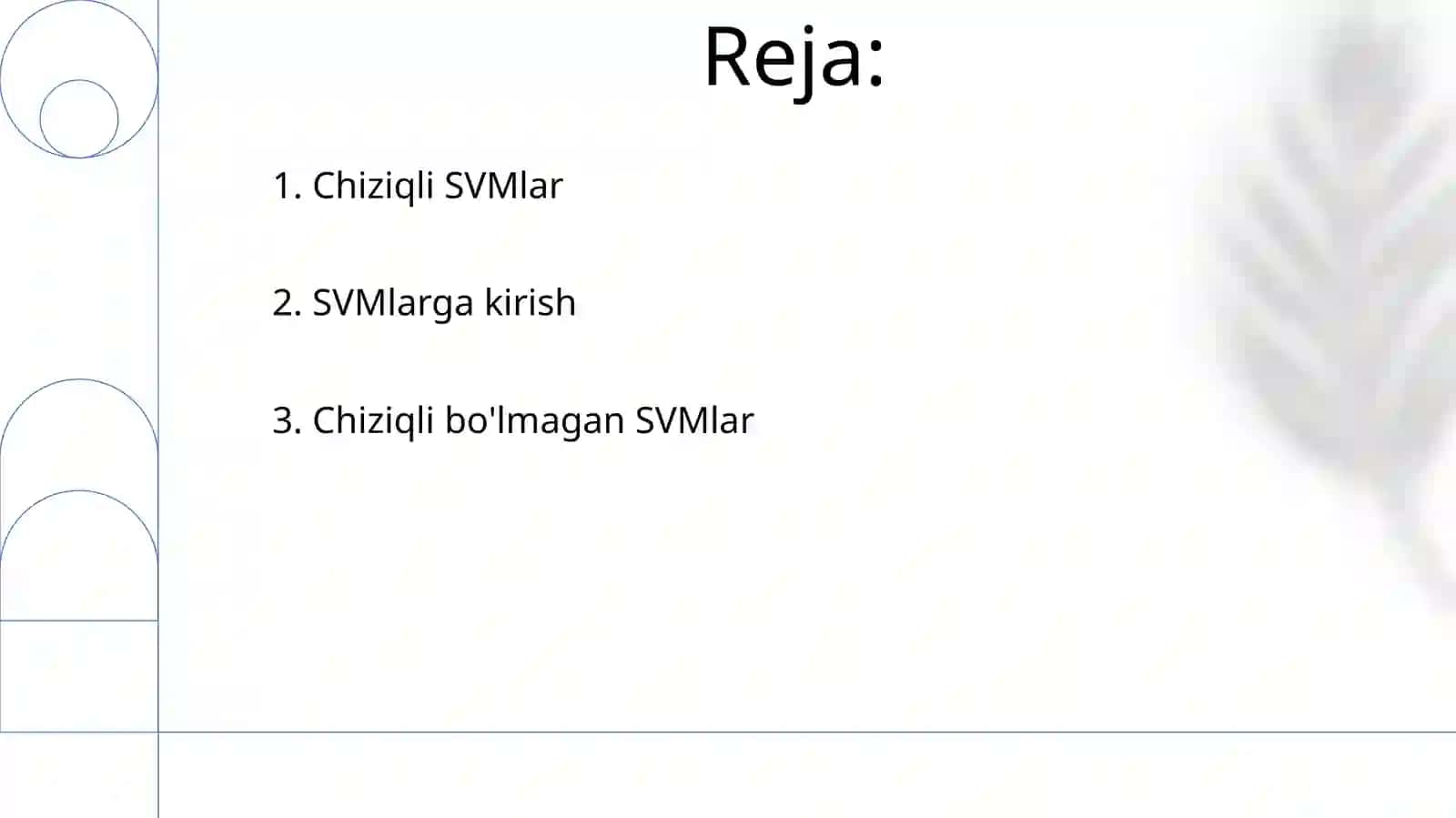 Vektorli mashinalarni go'llab-quvvatlash (SVM): chizigli va chizigli bo'lmagan yadrolar 2