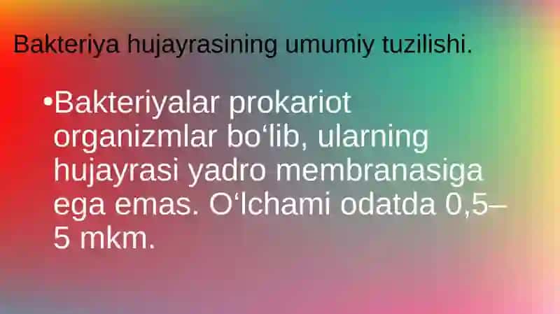 Bakteriya hujayrasining tuzilishi va kimyoviy tarkibi tuzilishi 2