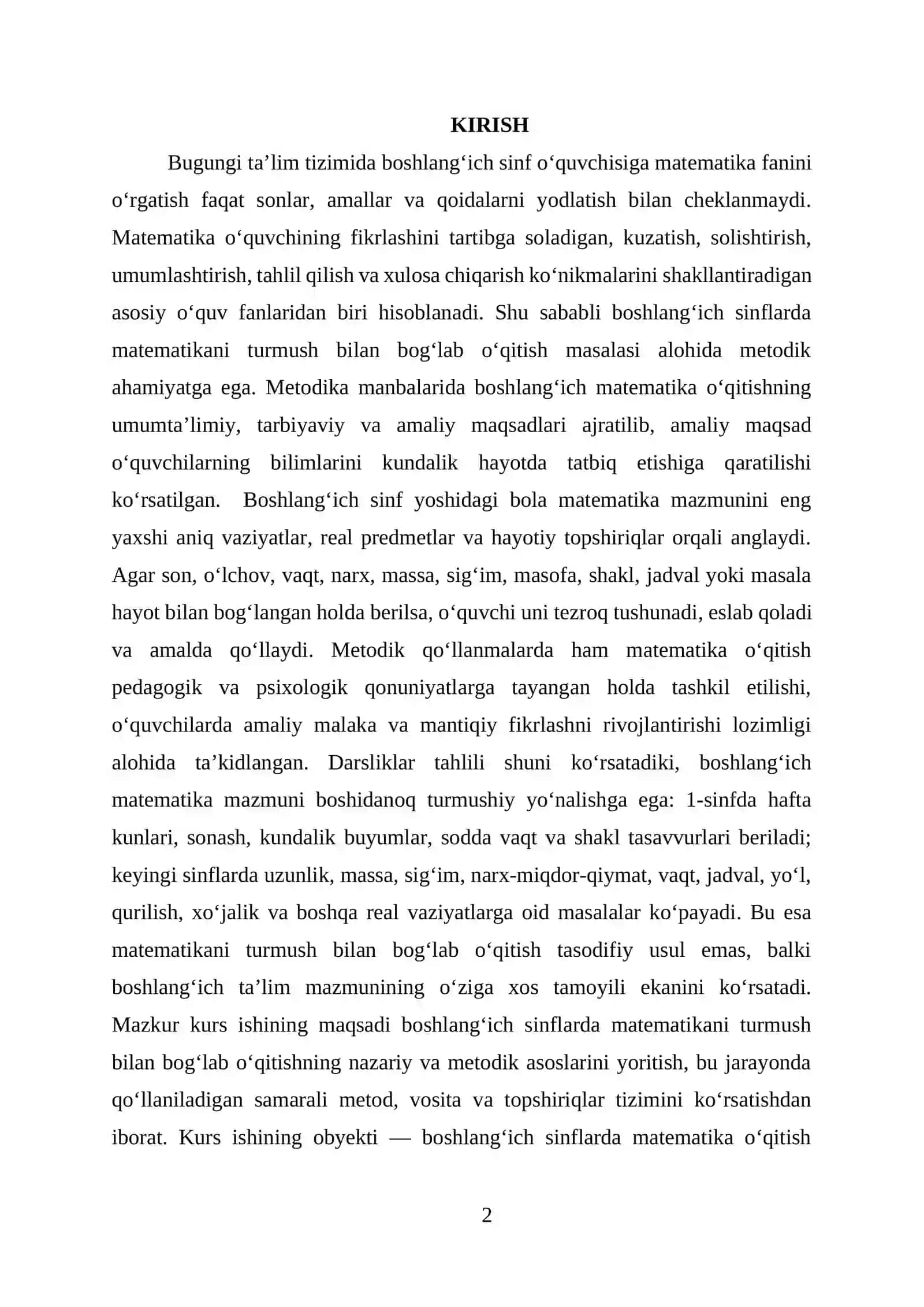 Matematikani Turmush Bilan Bog'lab O'qitish 2