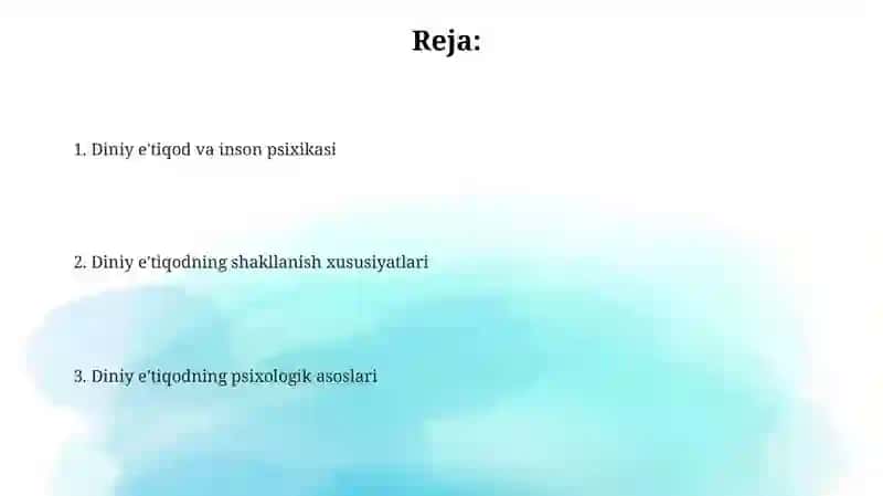 Diniy etiqodning psixologik asoslari va shakllanish xususiyatlari 2