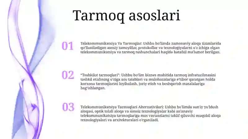 Telekommunikatsiya Va Tarmoqlar 2