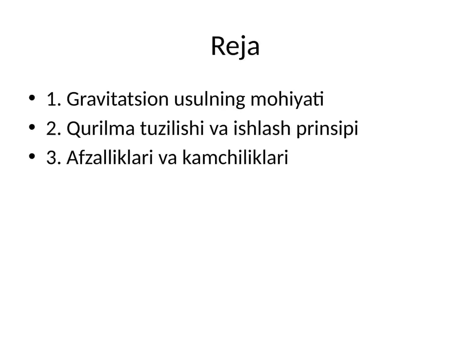 Gravitatsion usul bilan havoni tozalash 2