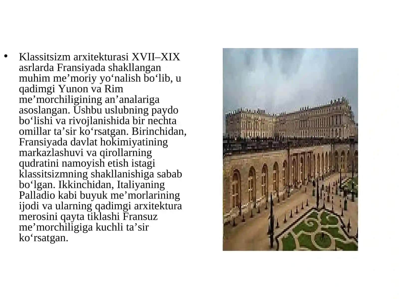 Fransiyada klassitsizm arxitekturasi 2