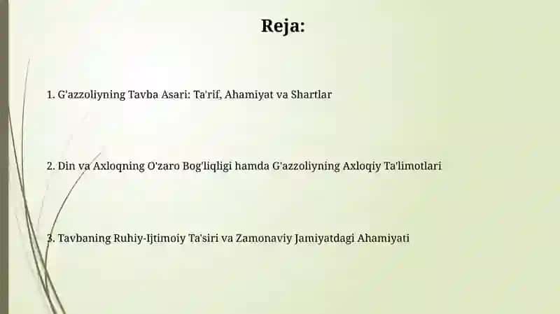 G'azzoliyning Tavba Asari 2