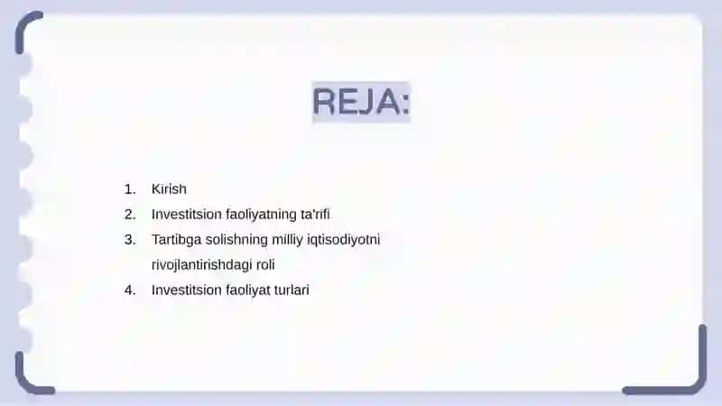 Investitsion Faoliyatni Tartibga Solishning Milliy Iqtisodiyotini Rivojlantirishdagi Ahamiyati 2