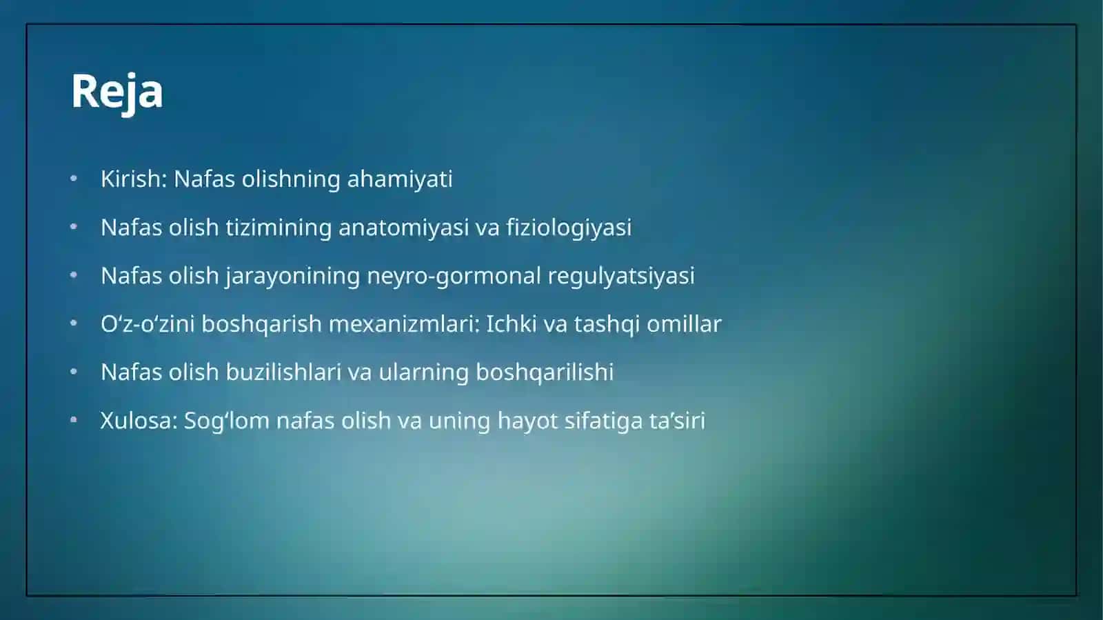 Nafasning o‘z o‘zini boshqarilishi 2