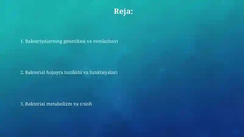 Bakteriyalarning fiziologiyasi 2
