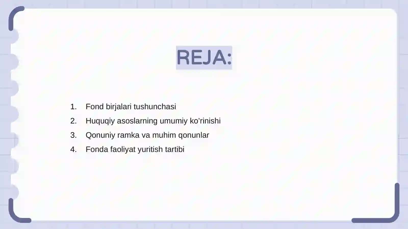 Fond birjalari faoliyatining huquqiy asoslari 2