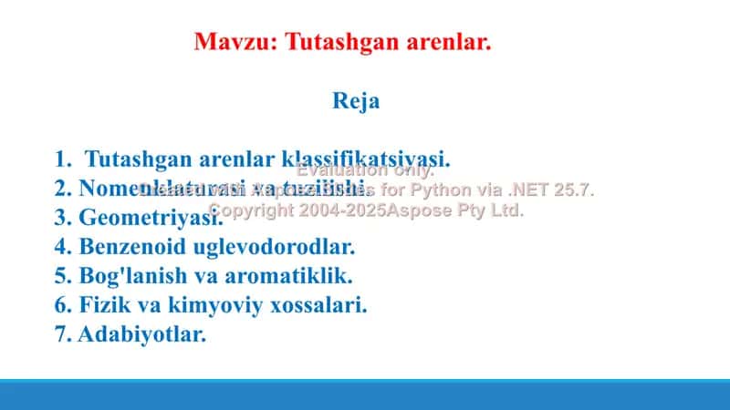 7. Tutashgan arenlar. Taqdimot, 19 bet. 2