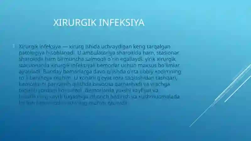Yiring lixirurgik kasalliklar bilan o`rigan bemorlarni parvarish qilish 2