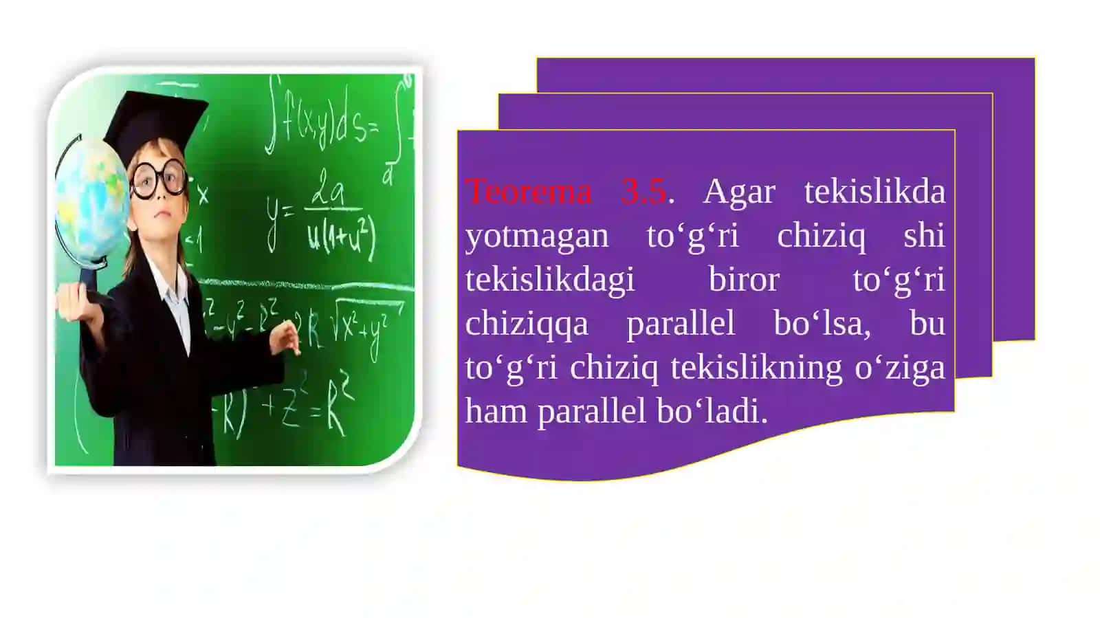 Fazoda to’g’ri chiziq va tekisliklarning o’zaro joylashuvi 2