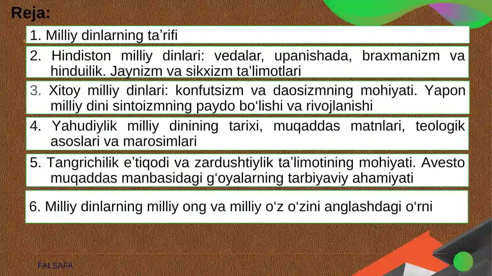 Milliy Dinlar 2