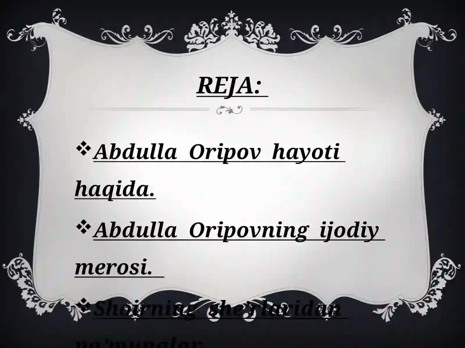 ABDULLA ORIPOV HAYOTI VA IJODI 2