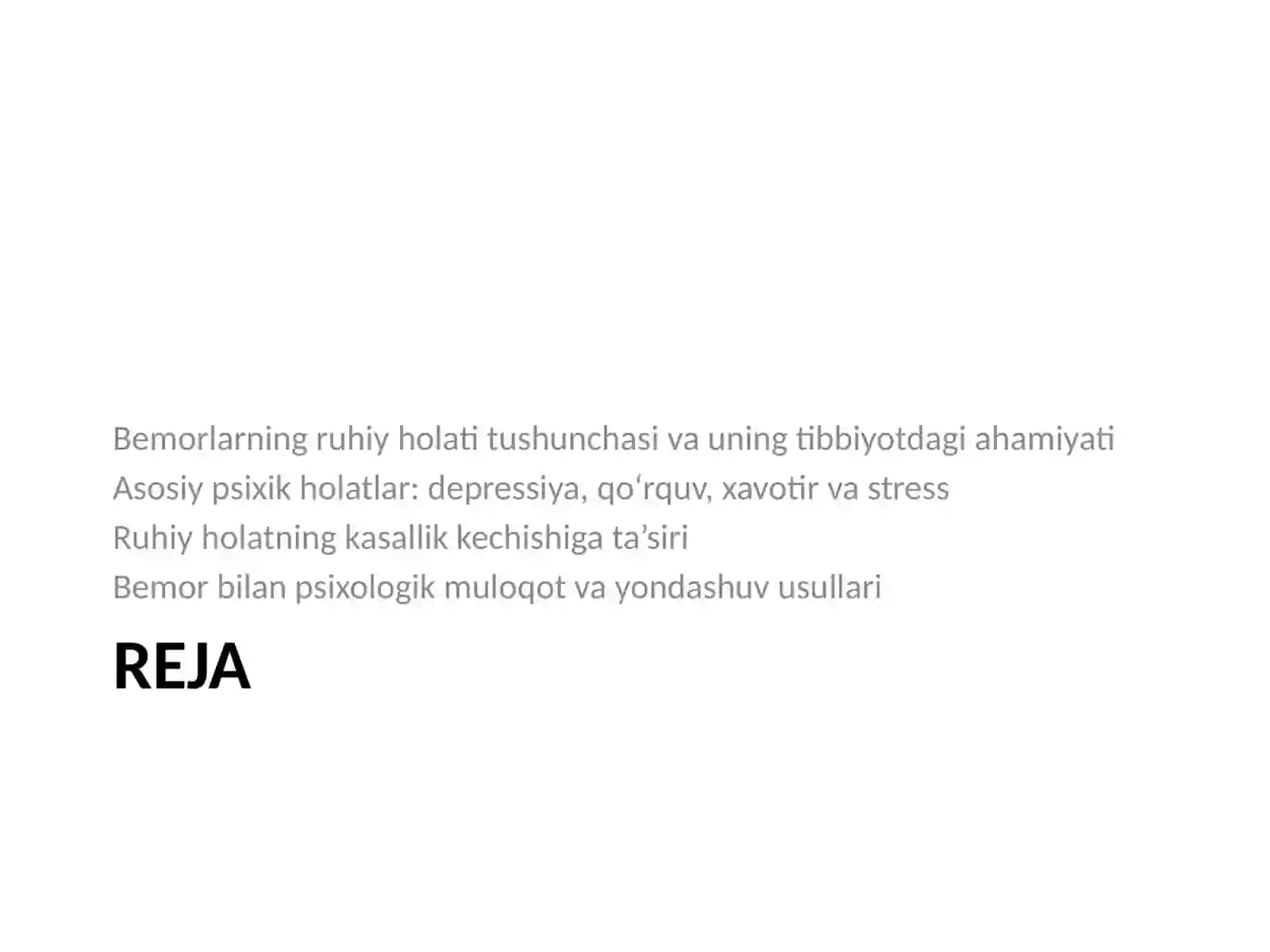 Bemorlarning ruhiy holatlari 2