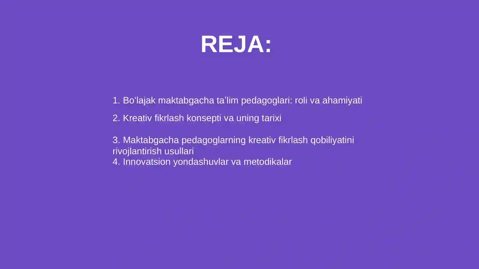 Bolajak maktabgacha ta'lim pedagoglarini kreativ fikrlash qobiliyatlarini rivojlantirish mazmuni 2