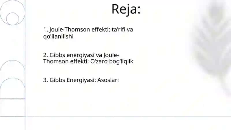 Gibbs energiyasi.Joul-Tomson effekti 2