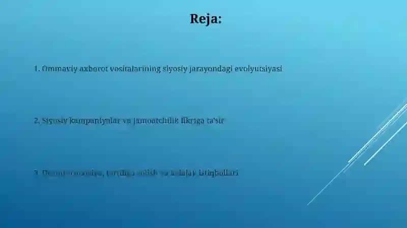 Ommaviy axborot vositalarining siyosiy jarayondagi evolyutsiyasi 2