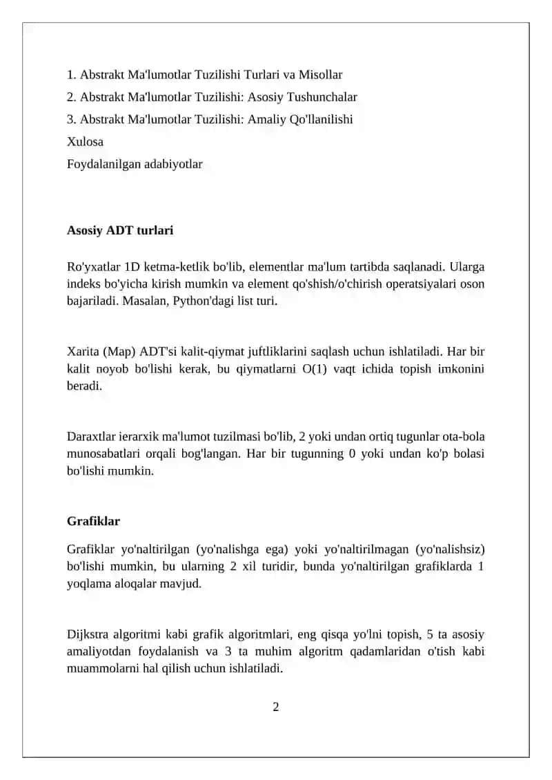 Malumotlarning abstrakt tuzilmasi 2
