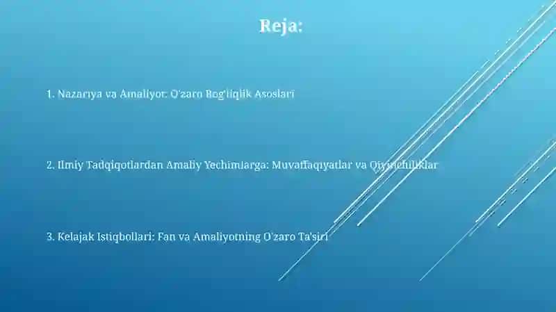 "Bilim"va"Amaliyot"tushunchalaribir-birigaqandayaloqador? 2