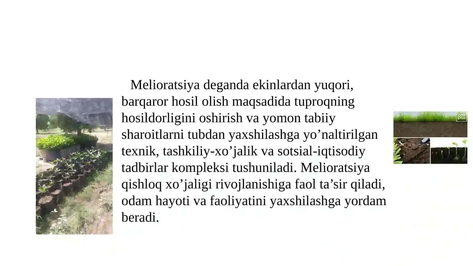 Melioratsiyahaqidaumumiytushunchalarvauninghozirgiahvolihamdarivojlantirishistiqbollari 2