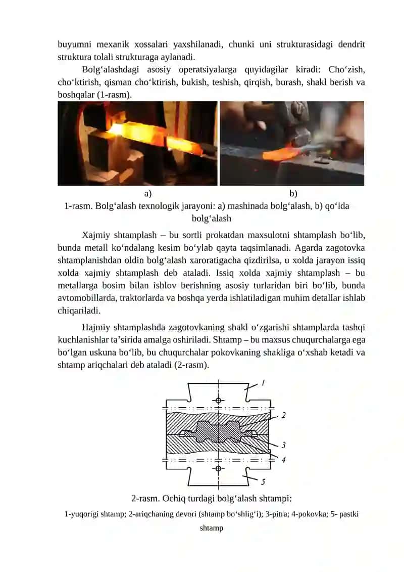 Bolg‘alash va shtamplash jarayonlarida metallning notekis deformatsiyalanishi va uning oldini olish usullari 2