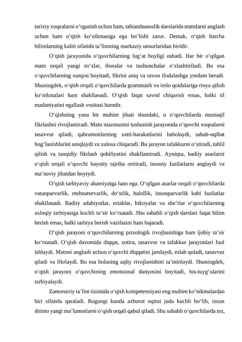 O‘qish turlari va uni o‘tkazish yo‘llari 2