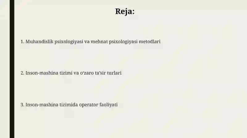 Muhandislik Psixologiyasi va Mehnat Psixologiyasi 2
