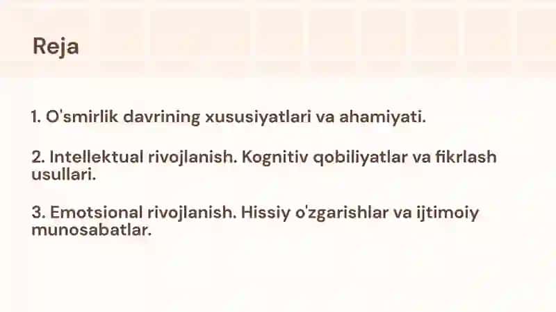 O'smirlarda intellektual va emotsional xususiyatlarning rivojlanishi 2