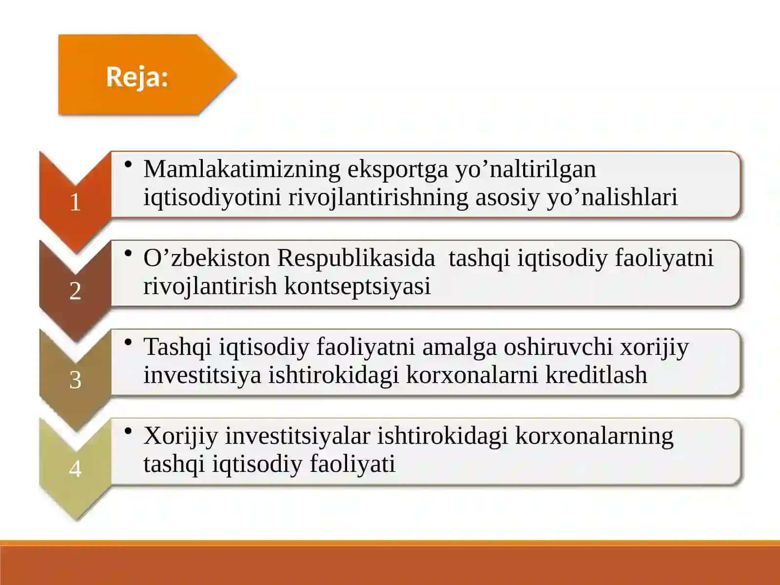 O’ZBEKISTON RESPUBLIKASIDA TASHQI IQTISODIY FAOLIYATNI XORIJIY INVESTITSIYALAR YORDAMIDA RIVOJLANTIRISH MASALALARI 2
