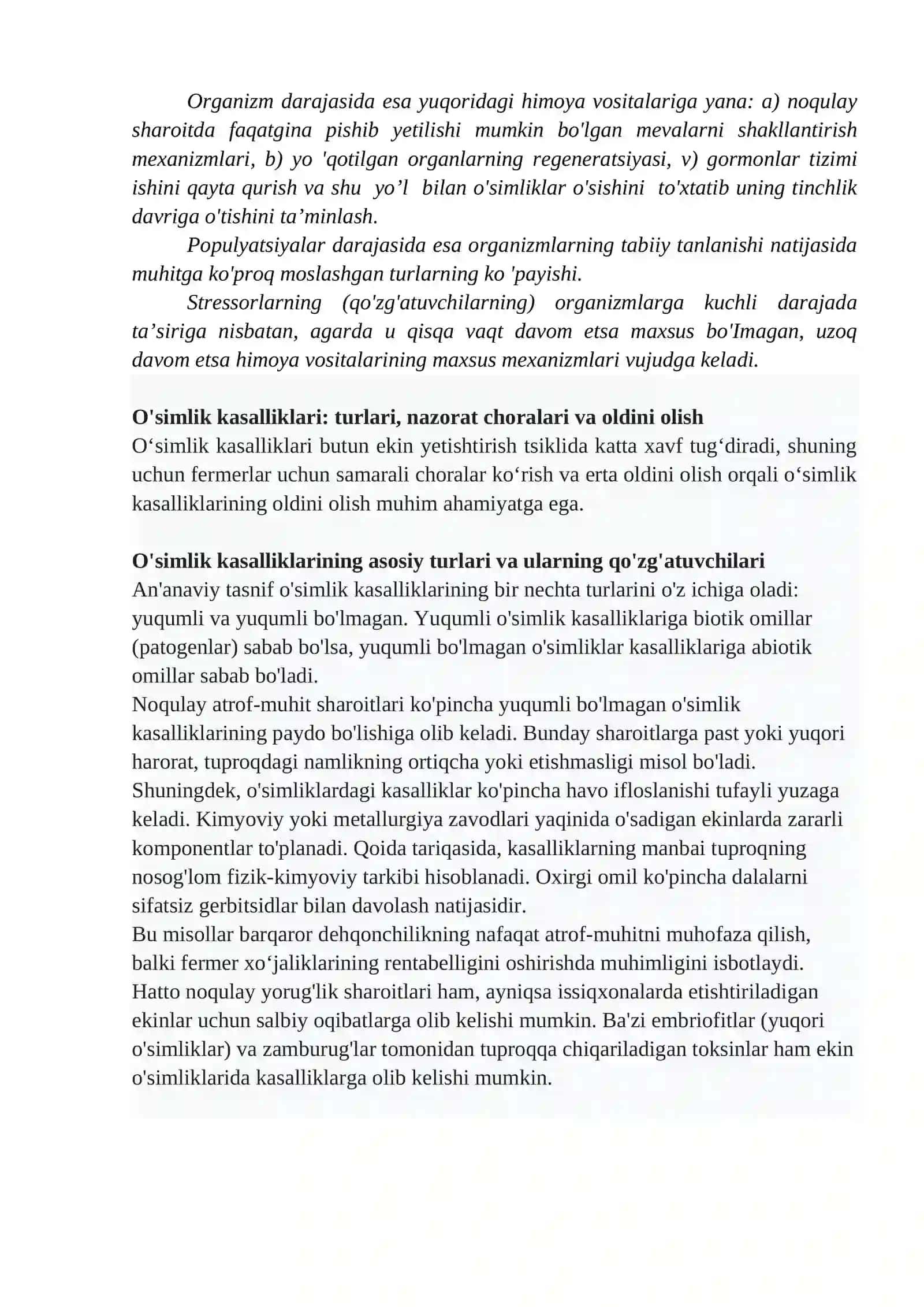 12 KASAL O‘SIMLIKLAR FIZIOLOGIYASI 2