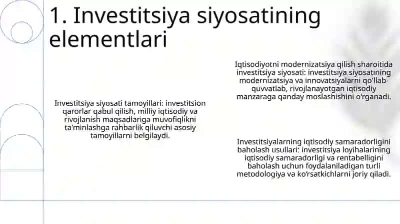 Iqtisodiyotni Modernizatsiylash Sharoitida Investitsiya Siyosati 2