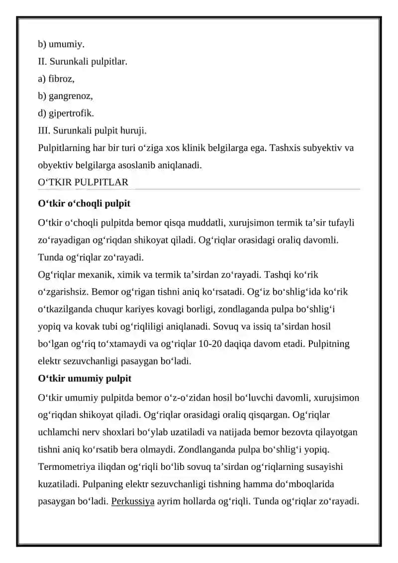 PULPITNING PATOLOGIK ANATOMIYASI 2